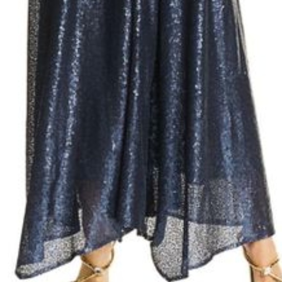 Aqua Sequined Maxi Dress Ball Gown NWT - Picture 6 of 6